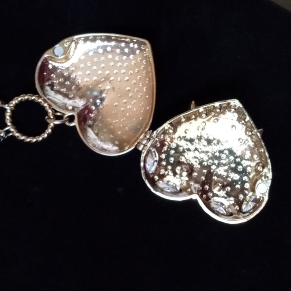 Vintage BETSEY JOHNSON Hollywood Glam Crystal Firefly Pillbox Locket Necklace - Picture 8 of 11